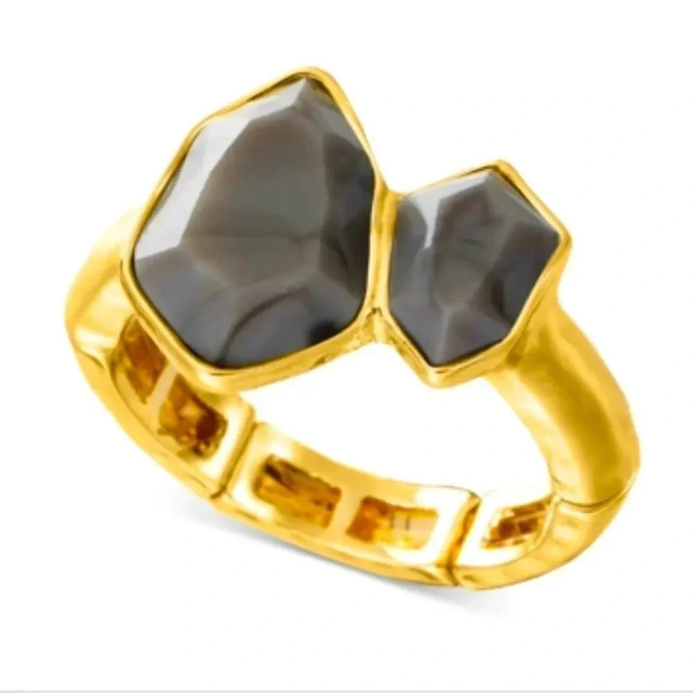 Double Stone Stretch Adjustable Ring